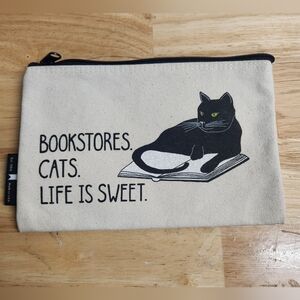 Cat Canvas Cosmetic Bag Zipper
